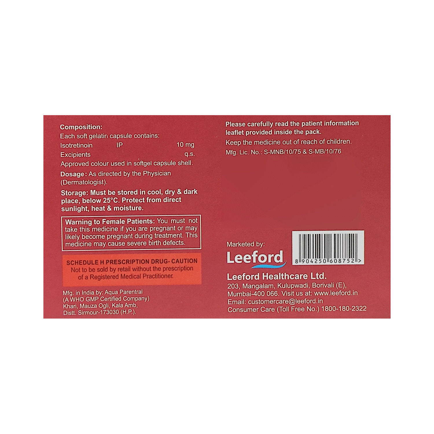 ACNETOIN I 10 Softgel Capsule 10's 3 ACNETOIN I 10 Softgel Capsule 10's