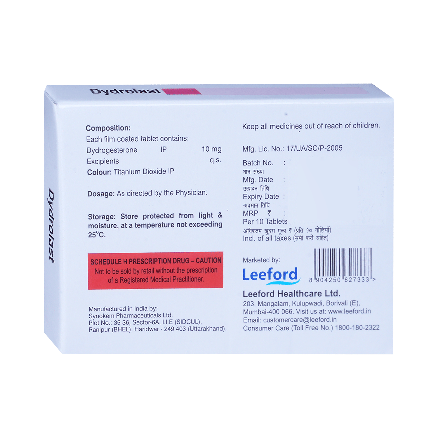 DYDROLAST 10 Tablet 10's 3 DYDROLAST 10 Tablet 10's
